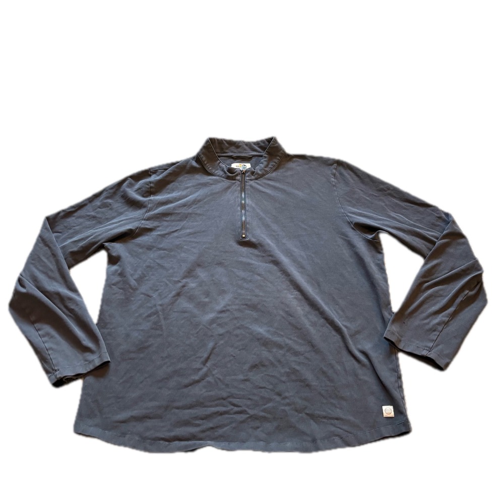 Marine Layer Mens XL Charcoal Gray Quarter Zip Pullover Cotton Spandex 14634